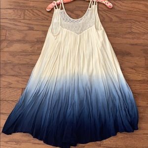 Dip-Dyed Flowy Blue Dress